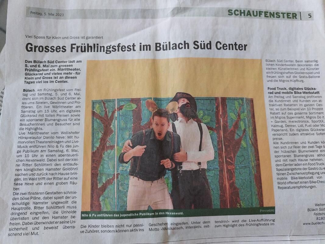 Unterland Zeitung Nilo und Fu Märchentheater